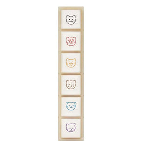 Kodomo No Kao Pochitto 6 Push Button Stamp - Cat Feelings