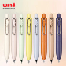 Load image into Gallery viewer, A group of Uni-Ball One P - Pocket Pens in Various Colours by uni-ball in a row.