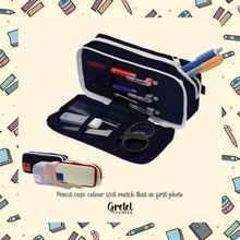 Load image into Gallery viewer, A GretelCreates Blue &amp; Yellow Back to School Japanese Stationery Bundle with pens, pencils, and other items.