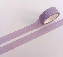 Load image into Gallery viewer, Minimal Purple Grid &amp; Plain Washi Tape