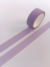 Load image into Gallery viewer, Minimal Purple Grid &amp; Plain Washi Tape