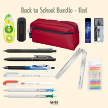 Load image into Gallery viewer, GretelCreates Red Back to School Japanese Stationery Bundle.