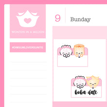 Load image into Gallery viewer, Wonton in a Million - Boba Date Notes Stickers