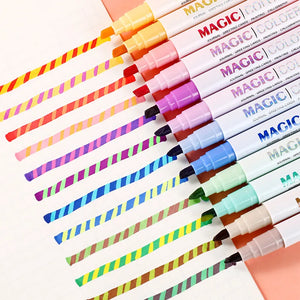 Double-ended Magic Colour Changing Highlighter Pen Set