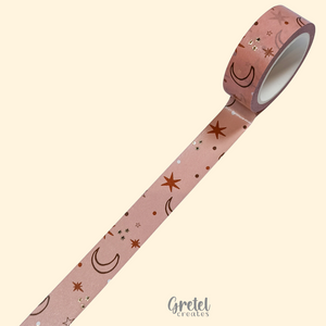 Simple Hygge Gold Foil Moon & Stars Washi Tape- 2023 Advent Box - Day  5