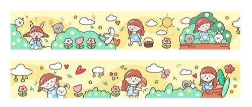 Kawaii Yellow Summer Day Walk Washi Tape