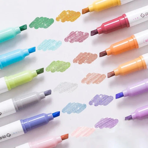 Sparkly Glitter Colours Highlighter Pen Set