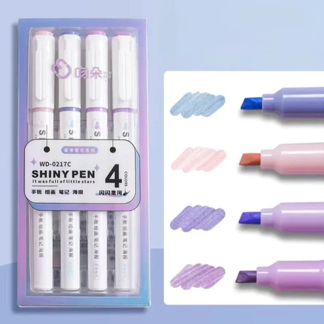 Sparkly Glitter Colours Highlighter Pen Set