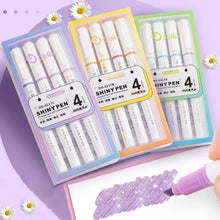 Load image into Gallery viewer, Sparkly Glitter Colours Highlighter Pen Set