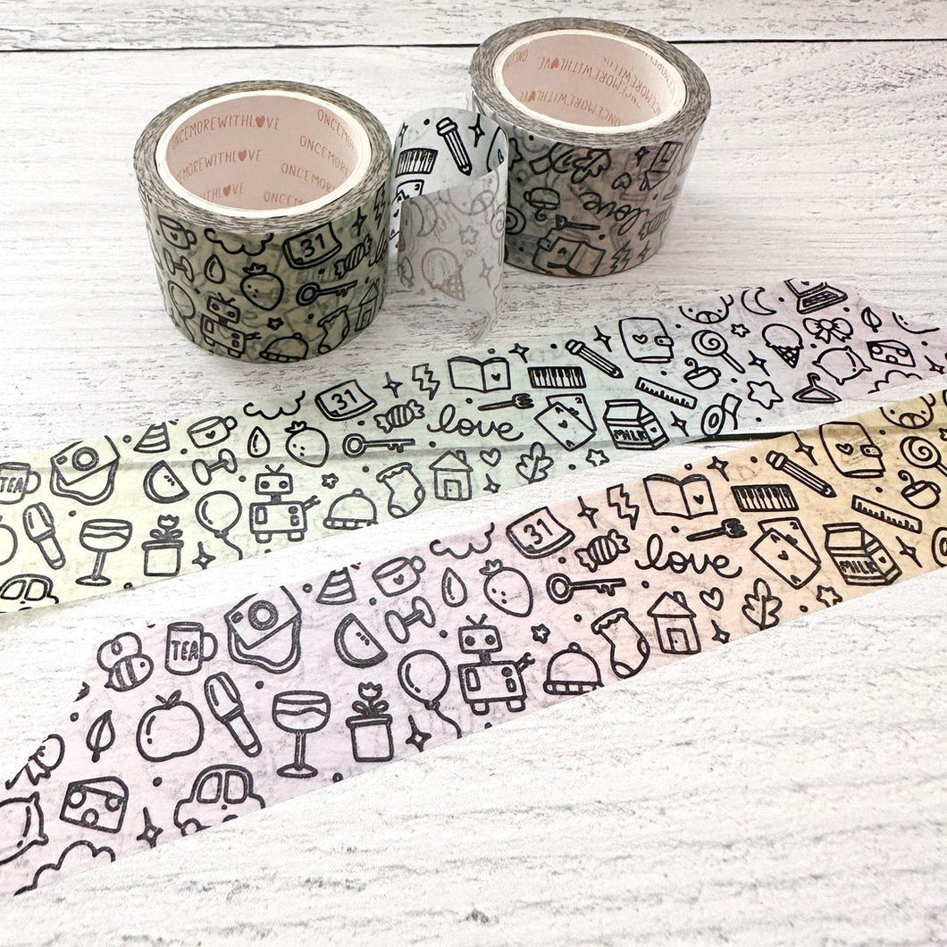 Gold Foil Washi Tape - Doodle