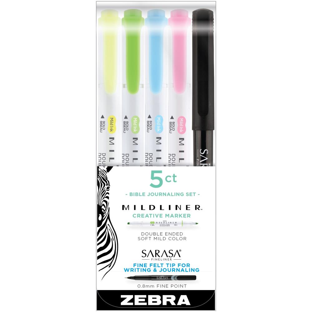 Zebra Mildliner Double Ended Highlighters & Fine Liner 5/Pkg