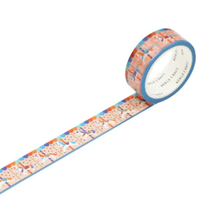 Pink Merry-Go-Round Washi Tape with Rose Gold Foil Detail
