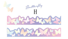 Load image into Gallery viewer, 30mm wide rainbow night sky washi tape h - butterfly