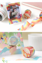 Load image into Gallery viewer, 30mm wide rainbow night sky washi tape