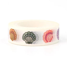 Load image into Gallery viewer, colourful sea shell washi tape, minimal shell decorative tape