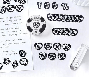 monochrome animal print washi tape stickers