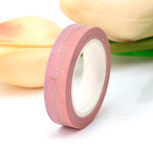 Load image into Gallery viewer, 10mm Summer Skies Pink &amp; Orange Today Washi Tape, Rose Gold Foil Decorative Tape
