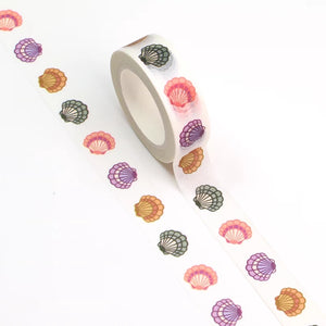 colourful sea shell washi tape, minimal shell decorative tape
