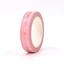 Load image into Gallery viewer, Pink Ombre Days of the Week Washi Tape, Rose Gold Foil Decorative Tape