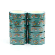Load image into Gallery viewer, kawaii easter egg washi tape, spring rainbow decorative tape