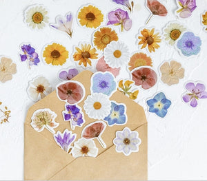 large summer flowers journaling sticker flakes