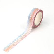 Load image into Gallery viewer, Blue &amp; Pink Ombre Stationery  Washi Tape, Silver Foil Decorative Tape