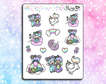 luna & star wild 90s stickers