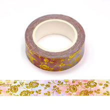 Load image into Gallery viewer, rainbow roses foil washi tape