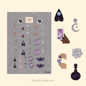 mystical witch journal deco sticker sheet