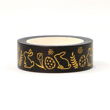 Load image into Gallery viewer, Minimal Gold Easter Washi Tape, Simple Easter Rabbit Decorative Tape