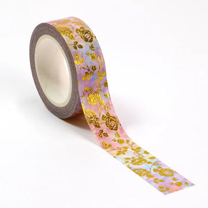 rainbow roses foil washi tape