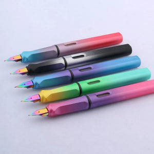 ombre fountain pen, colourful hand lettering pen