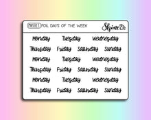 Load image into Gallery viewer, foil clear days of the week stickers - shine sticker studio