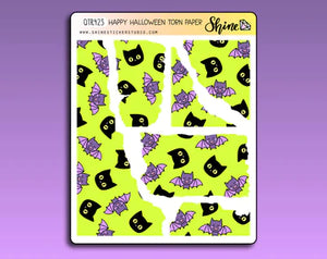 Shine Sticker Studio Happy Halloween Torn Paper Stickers