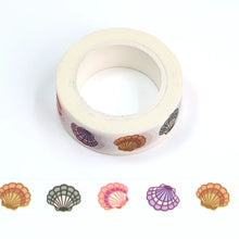 Load image into Gallery viewer, colourful sea shell washi tape, minimal shell decorative tape