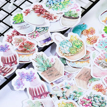 Load image into Gallery viewer, green succulent cactus journal sticker flakes