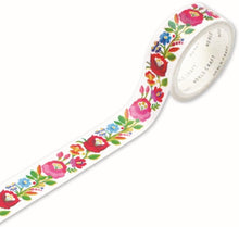 Load image into Gallery viewer, Summer Flower Garland Washi Tape with Gold Foil Detailing
