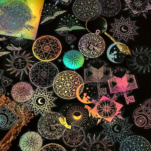 mystical celestial holographic foil decorative journal stickers