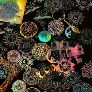 mystical celestial holographic foil decorative journal stickers