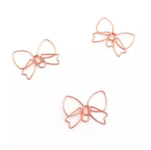 rose gold bow planner clip