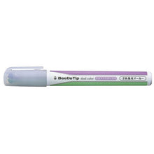 Load image into Gallery viewer, kokuyo beetle tip 3 way dual colour soft highlighter pen green &amp; purple