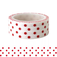 Load image into Gallery viewer, red polka dot washi tape, red and white spotty decorative tape