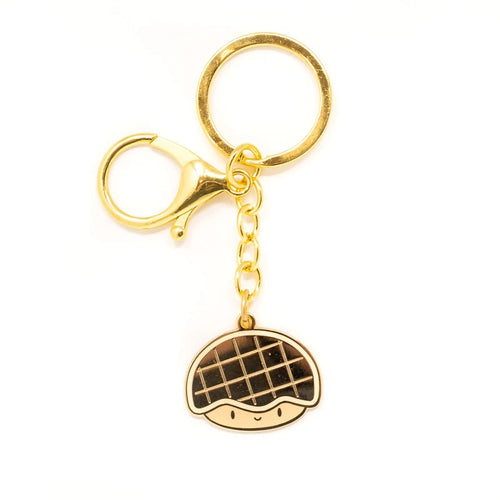 bolo bob pineapple bun (gold) - wonton in a million keychain