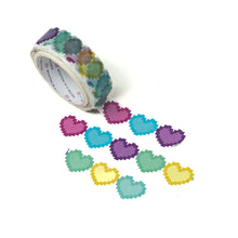 Load image into Gallery viewer, 90&#39;S Baby Stereo Hearts Washi - 15mm Diecut - Wonton in a Million
