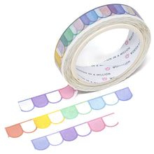 Load image into Gallery viewer, Wonton in a Million Dimsum Town - Rainbow Scallops Die Cut Washi Tape (10mm)