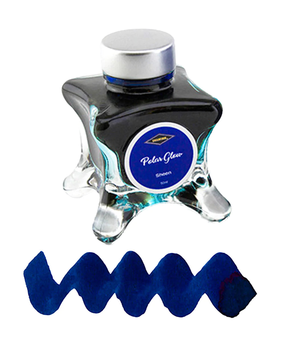 diamine inkvent blue edition fountain pen ink - polar glow