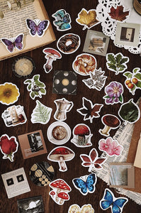natural world flower and leaves sticker flakes for journaling