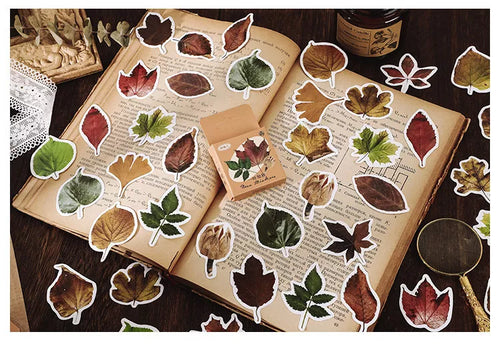 autumn leaves sticker flakes for journaling
