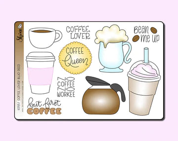 coffee lover bujo deco stickers - shine sticker studio