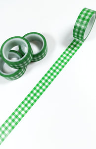 green gingham washi tape